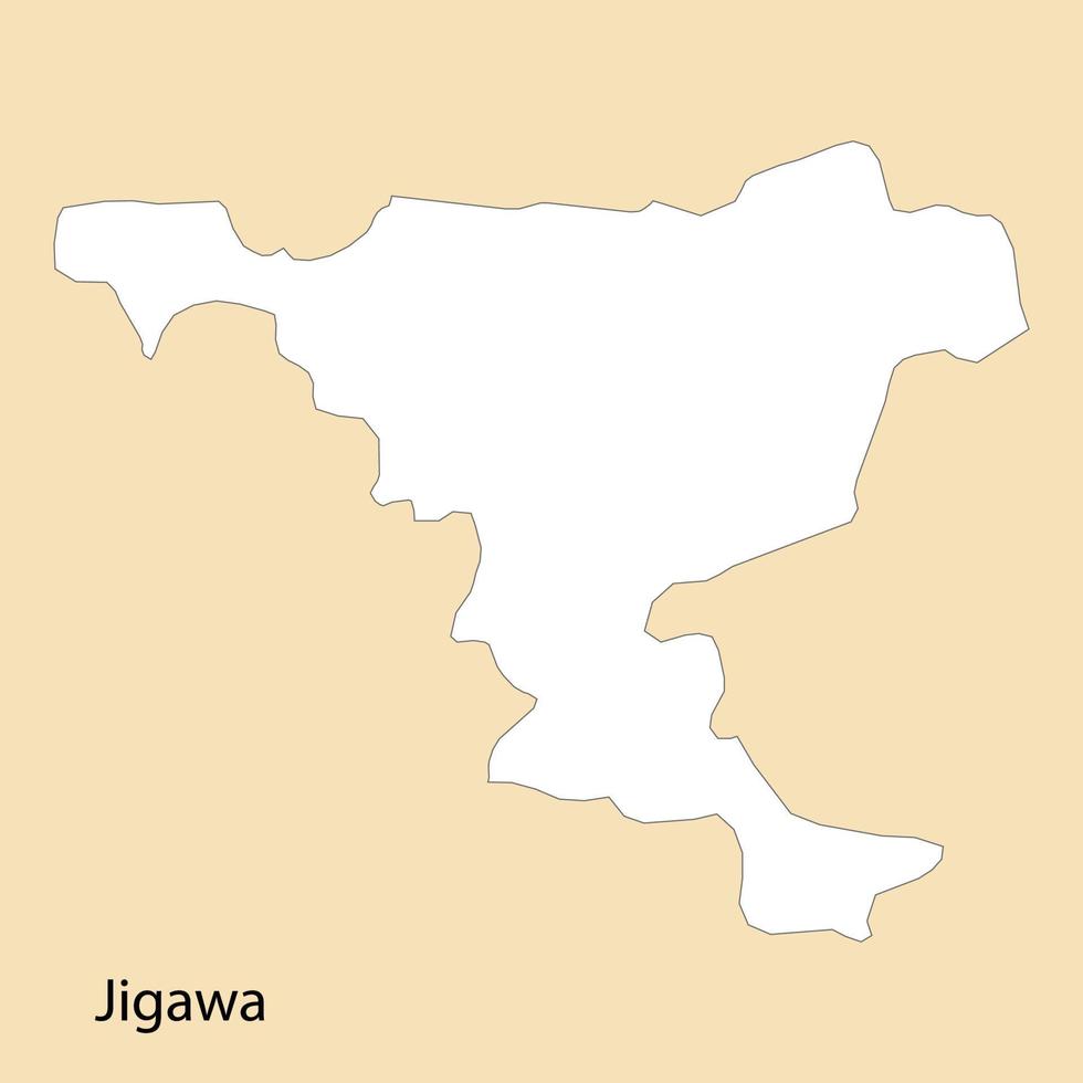 Alto qualidade mapa do Jigawa é uma região do Nigéria vetor