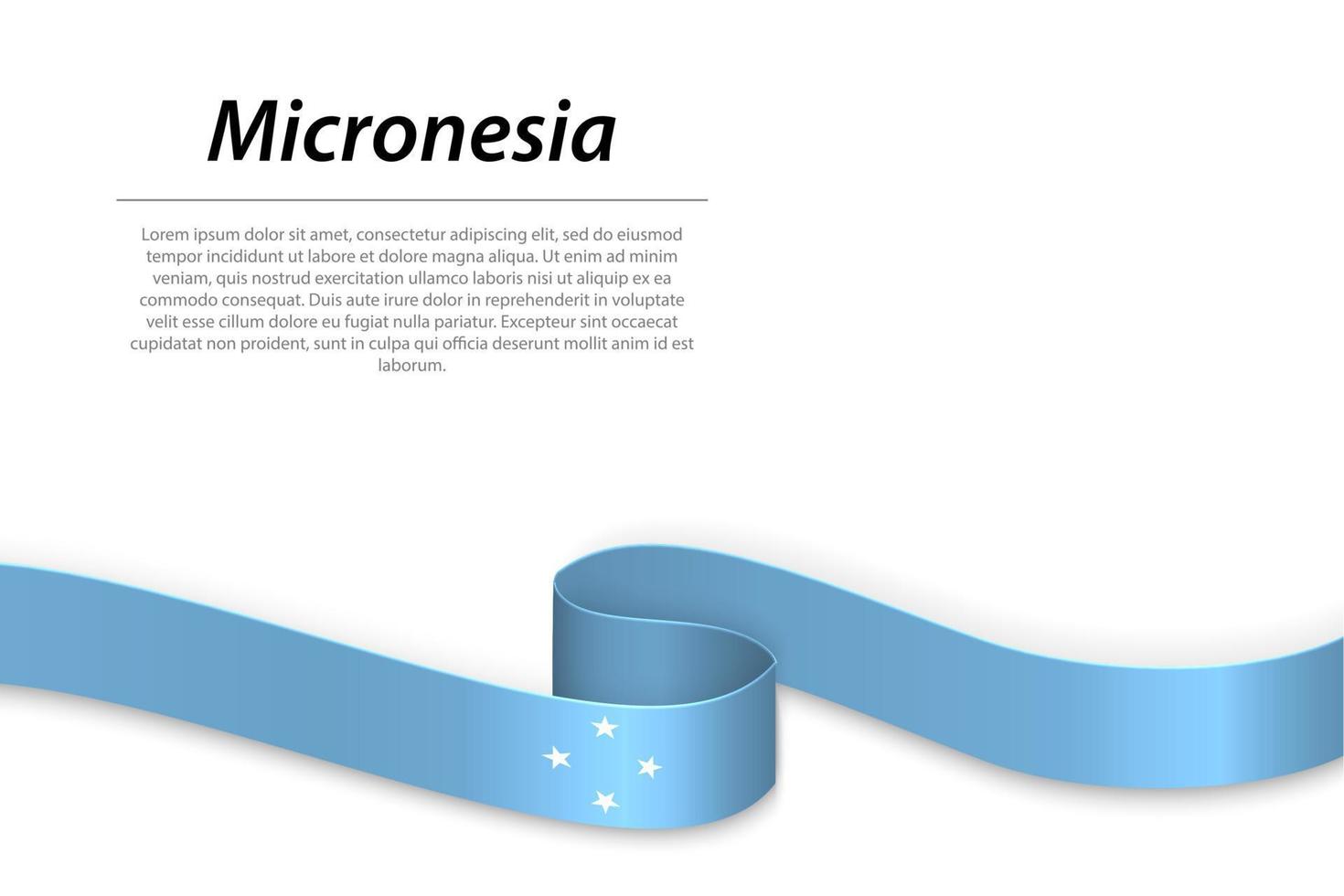 acenando a fita ou banner com bandeira da micronésia vetor