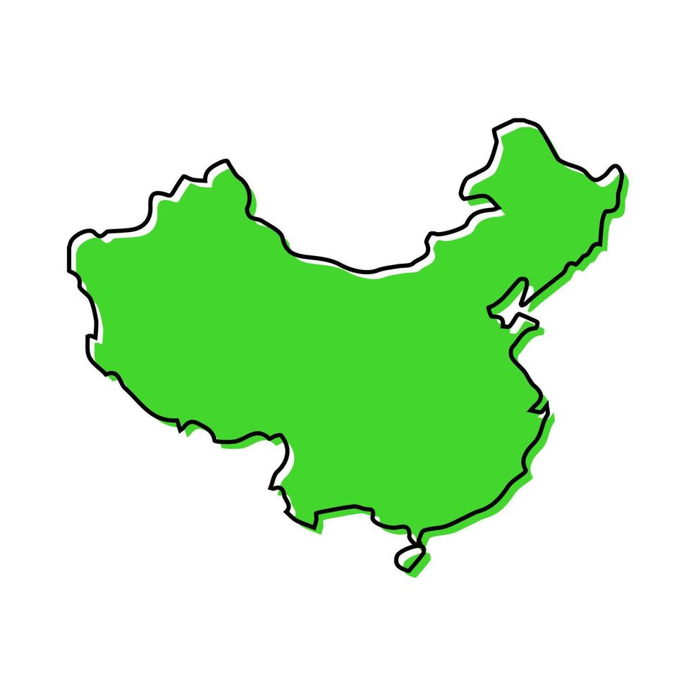 simples esboço mapa do China. estilizado linha Projeto vetor