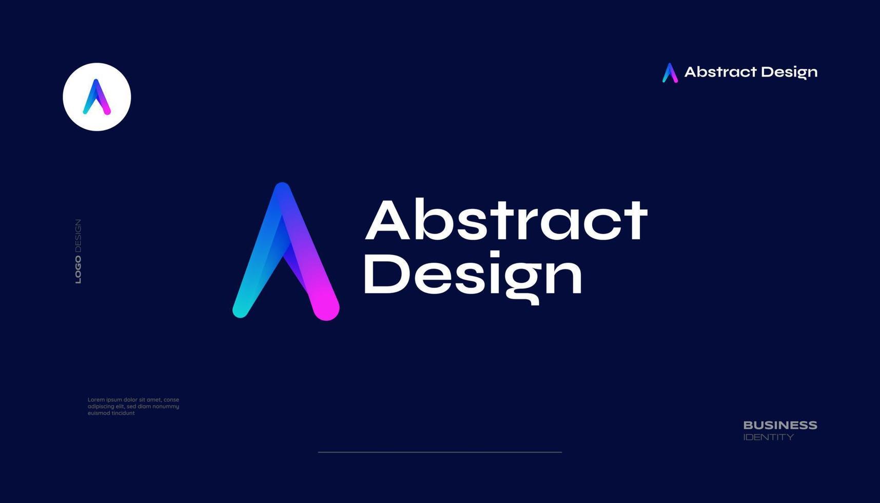 criativo e vibrante carta uma logotipo Projeto com colorida gradiente conceito. uma logotipo com mistura estilo vetor
