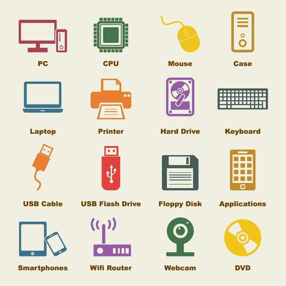 elementos de computador e dispositivo vetor