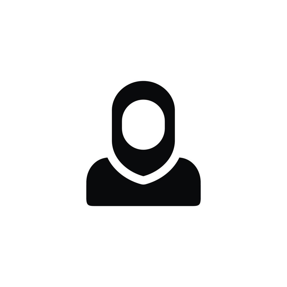 muçulmano mulher avatar ícone isolado em branco fundo vetor