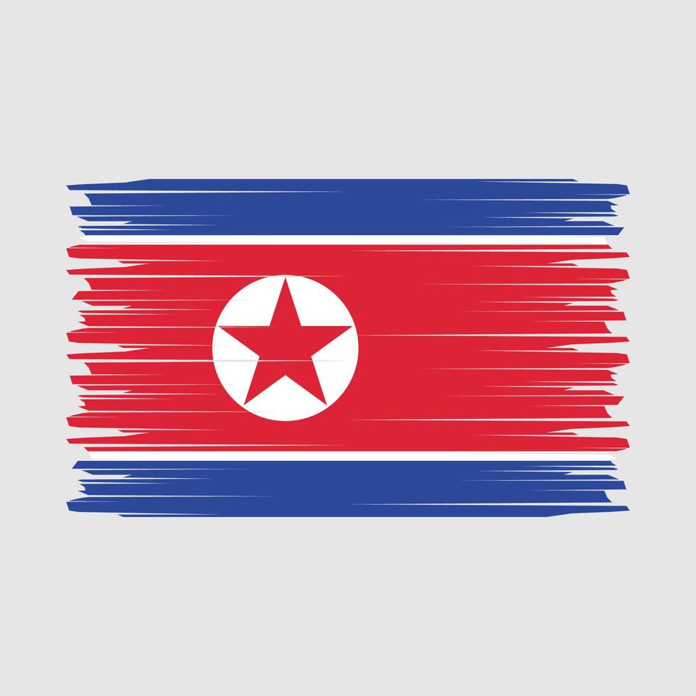 vetor de escova de bandeira da coreia do norte