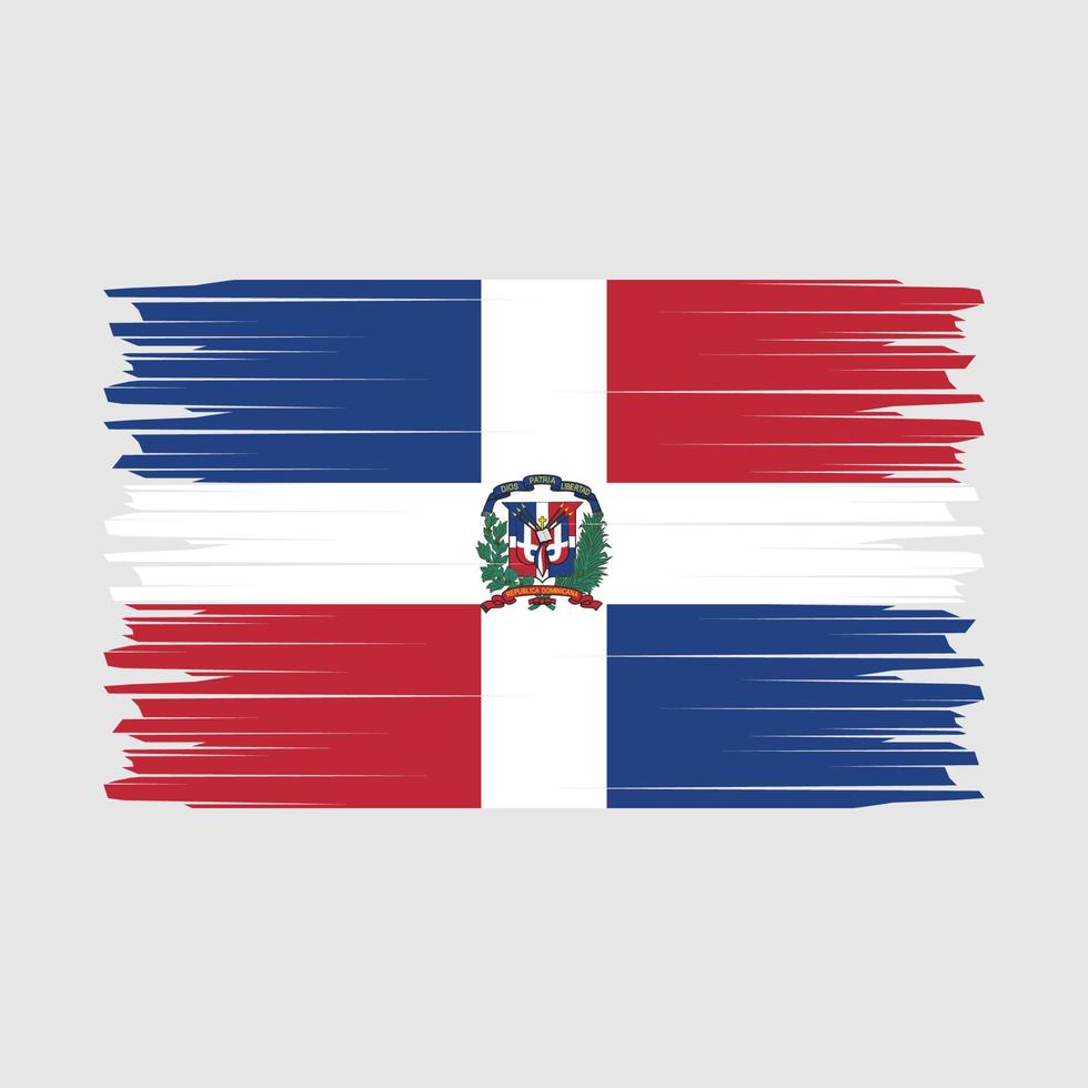 vetor de escova de bandeira da república dominicana