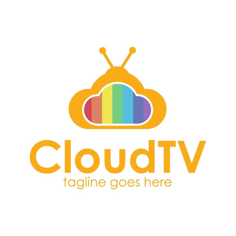 nuvem televisão logotipo Projeto modelo com nuvem ícone e televisão. perfeito para negócios, empresa, móvel, aplicativo, restaurante, etc vetor