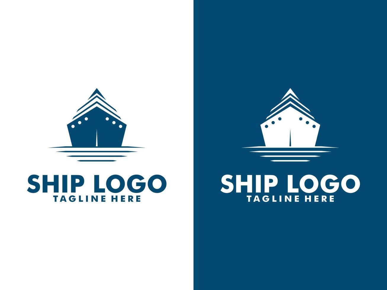 modelo de design de logotipo de conceito de navio criativo vetor