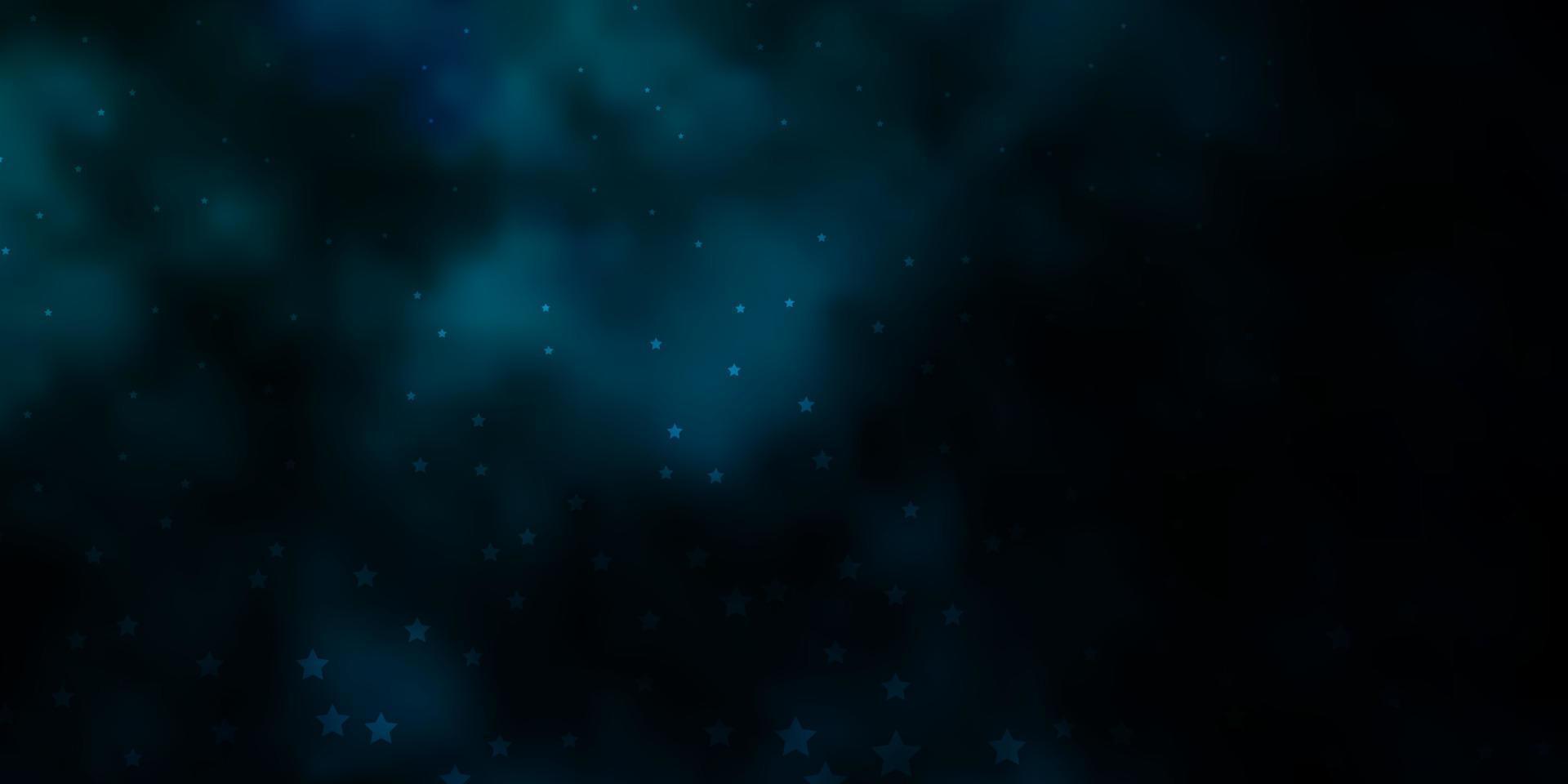 layout de vetor de azul escuro com estrelas brilhantes.