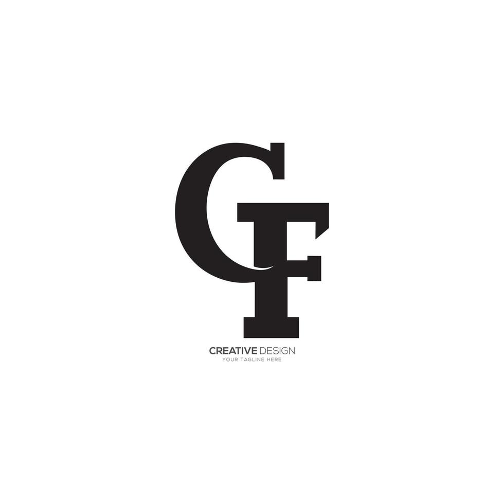 carta g f ou f g único forma clássico monograma logotipo vetor