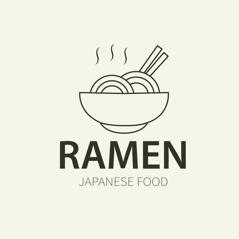 ramen simples logotipo Projeto. com ilustração do uma tigela do caloroso ramen. Boa para corporativo relacionado restaurantes vetor