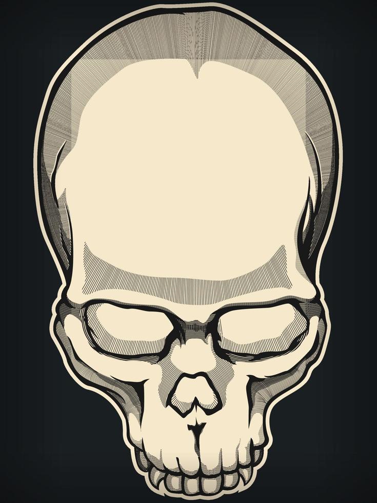 silhueta crânio humano vintage estêncil ilustração vetorial vetor