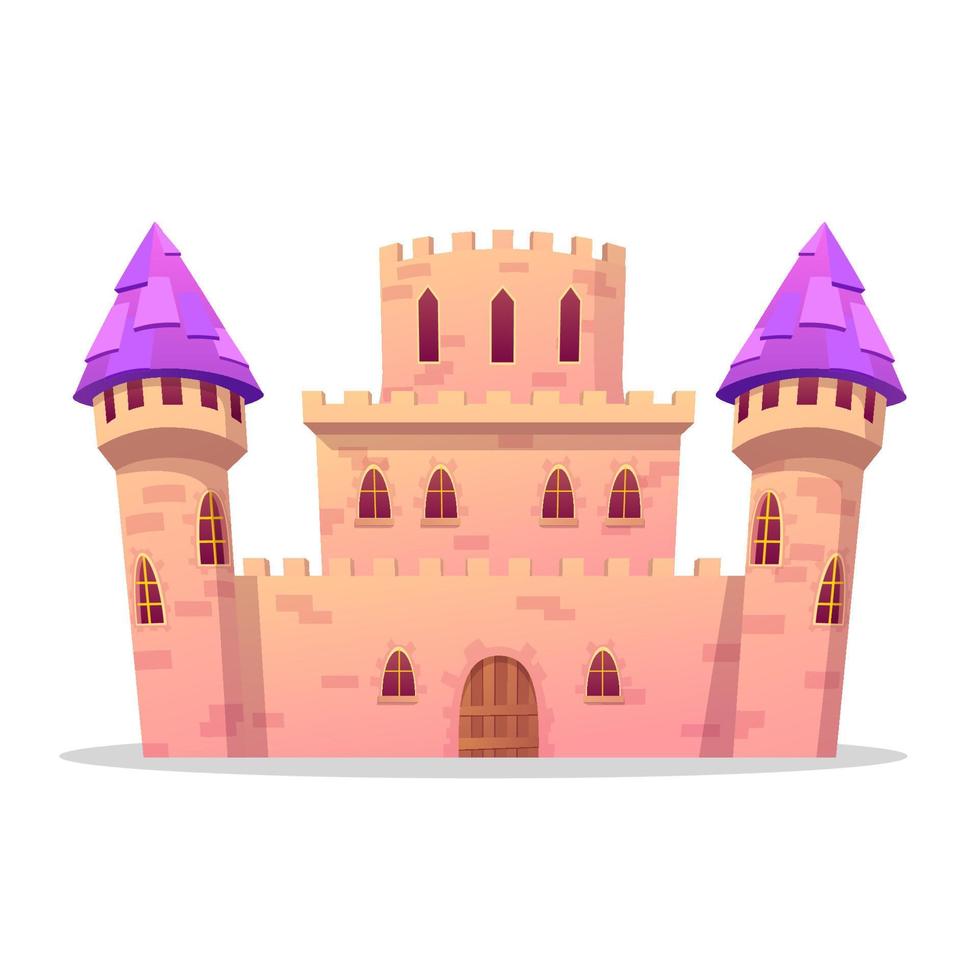 desenho animado fada conto castelo vetor ilustração