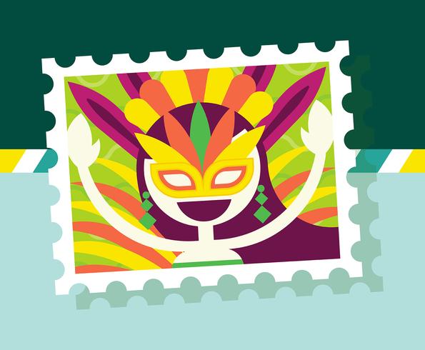 Ilustração de selo postal Brasil vetor