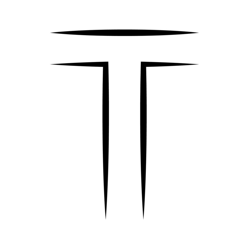 logotipo carta t ícone eixo alfabeto logótipo t emblema vetor