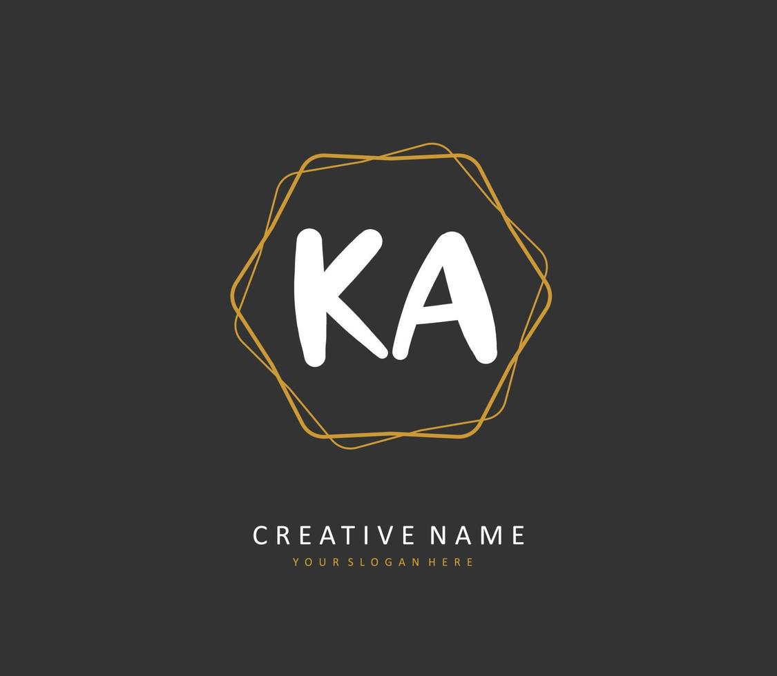 k uma ka inicial carta caligrafia e assinatura logotipo. uma conceito caligrafia inicial logotipo com modelo elemento. vetor
