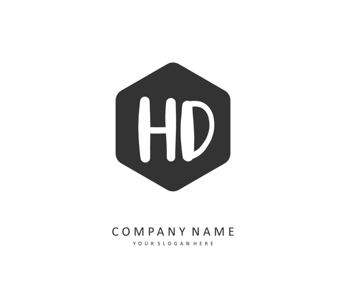 hd inicial carta caligrafia e assinatura logotipo. uma conceito caligrafia inicial logotipo com modelo elemento. vetor