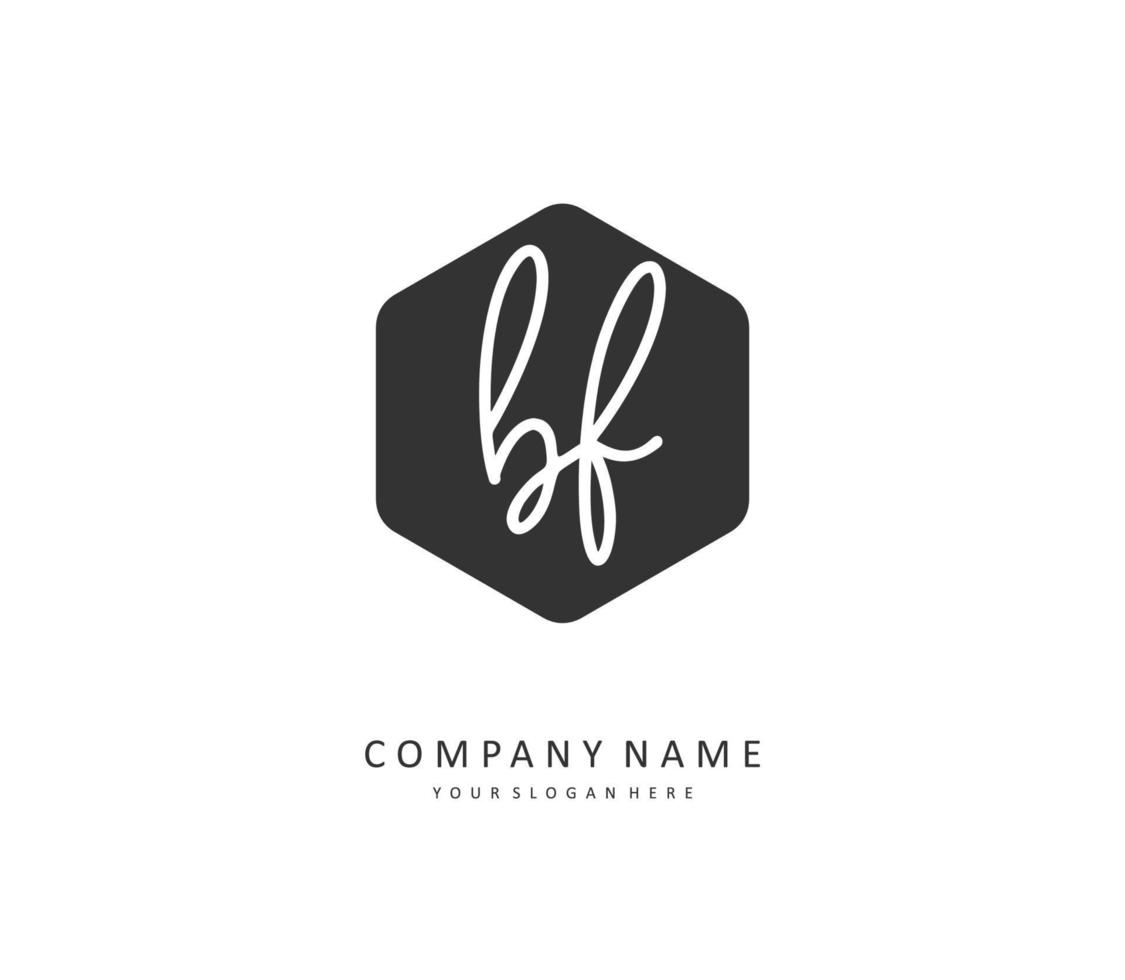 bf inicial carta caligrafia e assinatura logotipo. uma conceito caligrafia inicial logotipo com modelo elemento. vetor