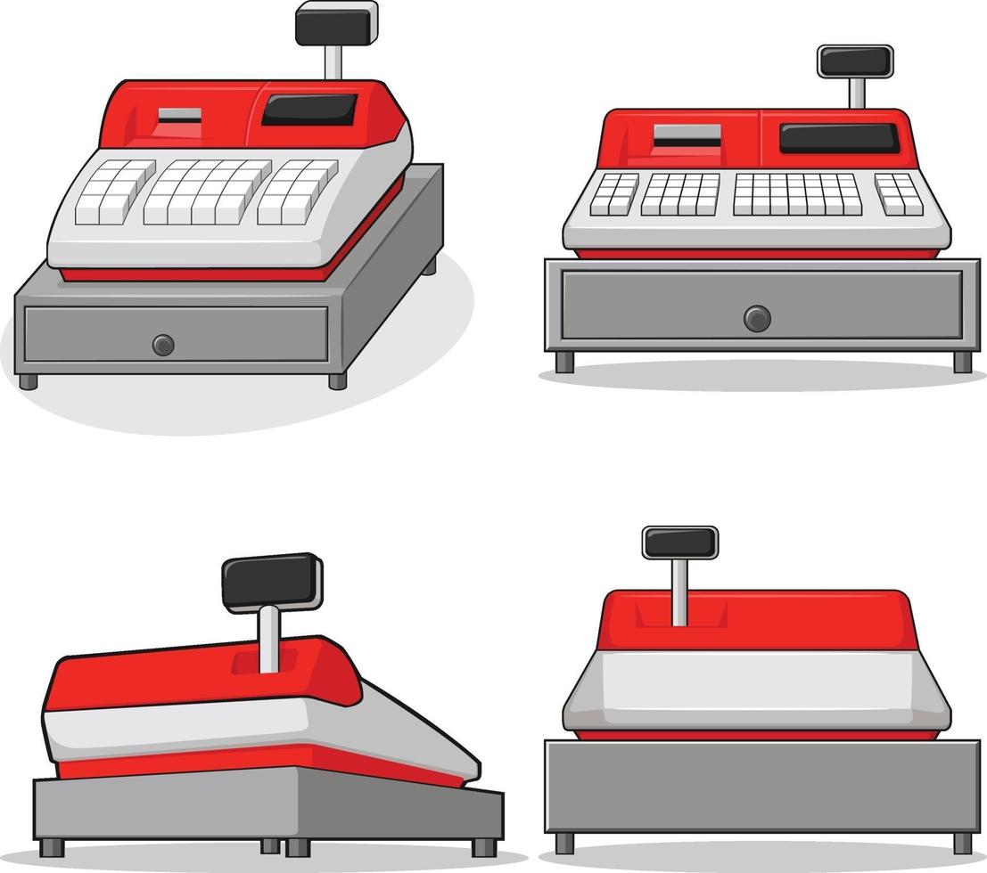 caixa registradora caixa registradora gaveta desenho ilustração dos desenhos animados vetor
