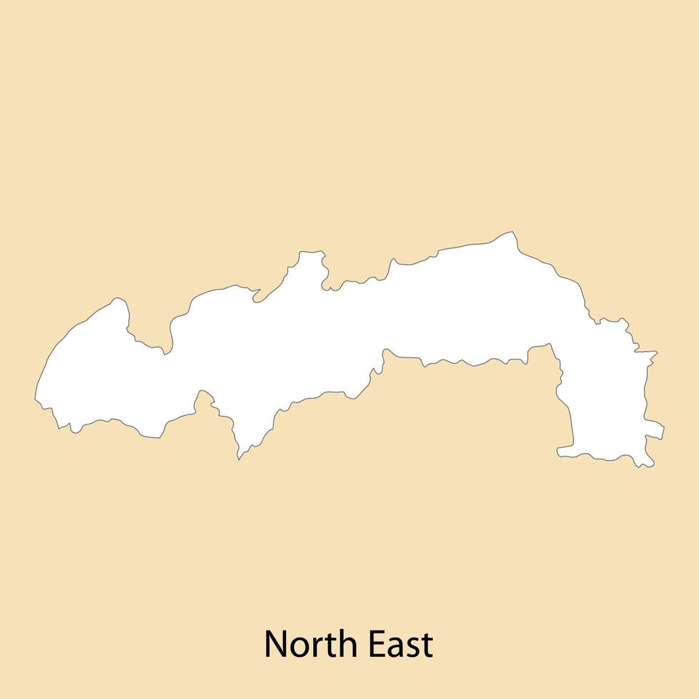 Alto qualidade mapa do norte leste é uma região do Gana vetor