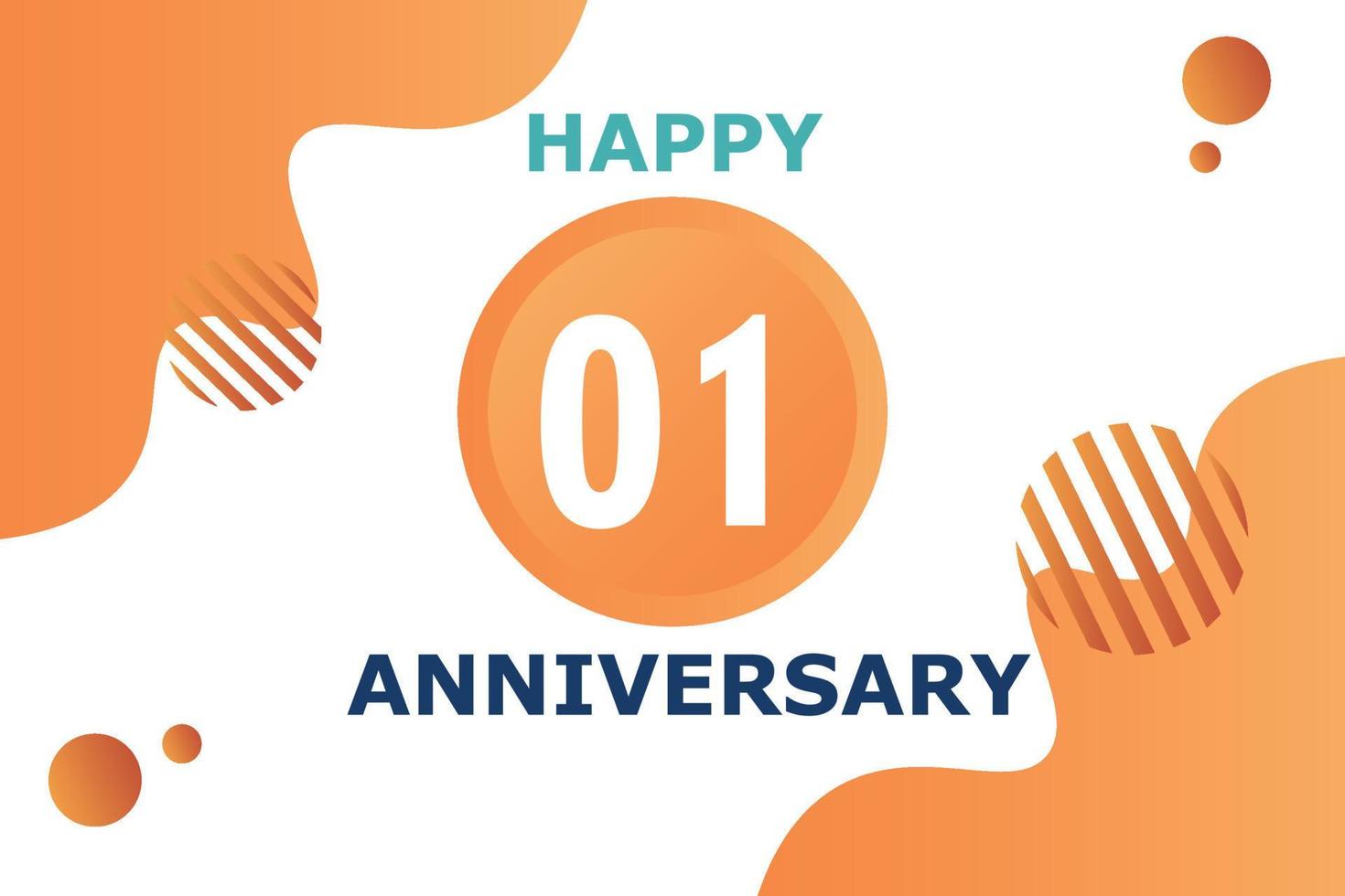 01 anos aniversário celebração geométrico logotipo Projeto com laranja azul e branco cor número em branco fundo modelo vetor