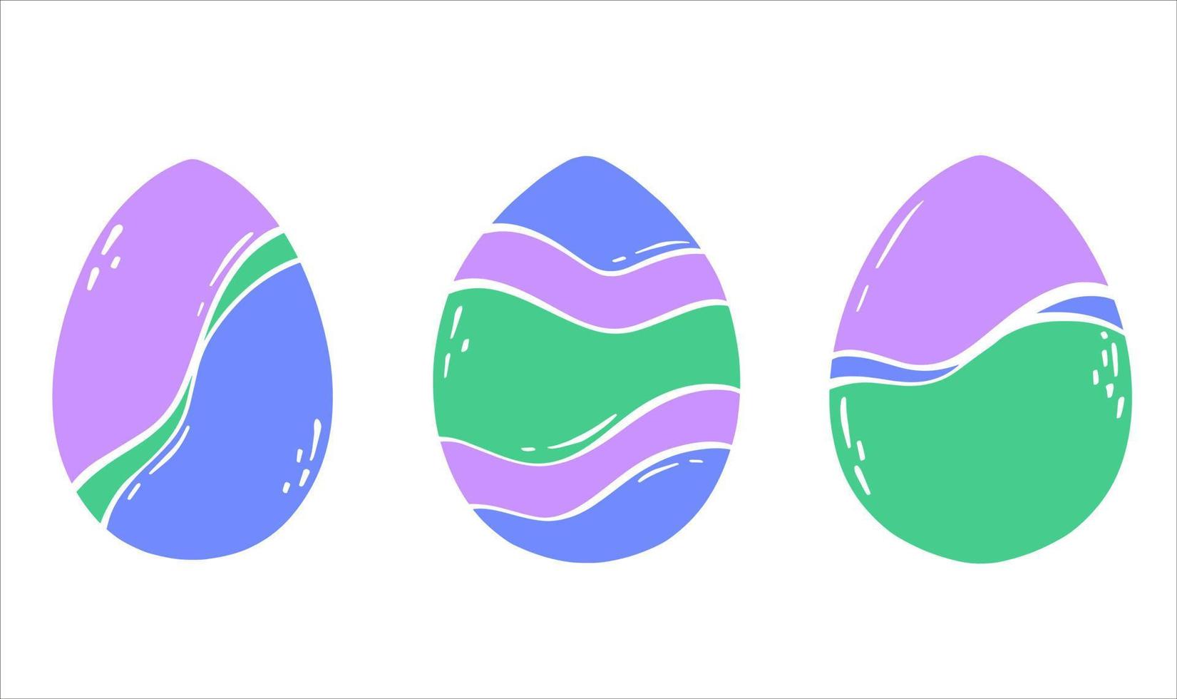 conjunto do colori Páscoa ovos com a ornamento. decorado ovos para a Primavera feriado. plano vetor ilustração para conceito Projeto. isolado objeto.