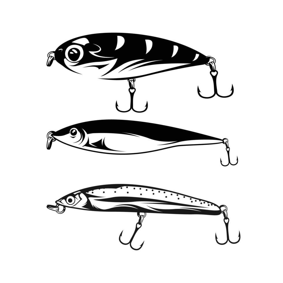 pescaria silhueta logotipo Projeto. peixe logotipo ilustração vetor