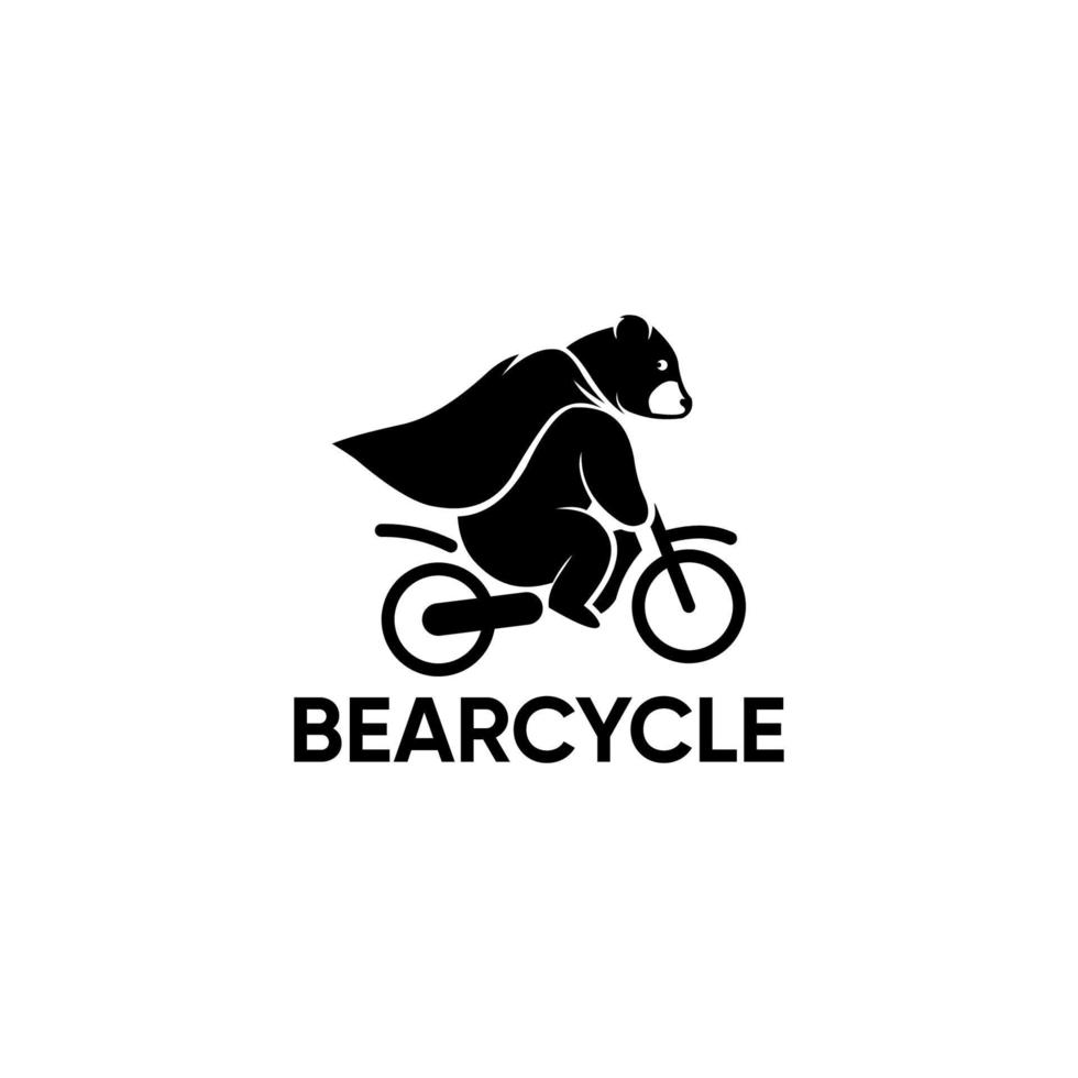 bicicleta de urso logotipo design.eps vetor