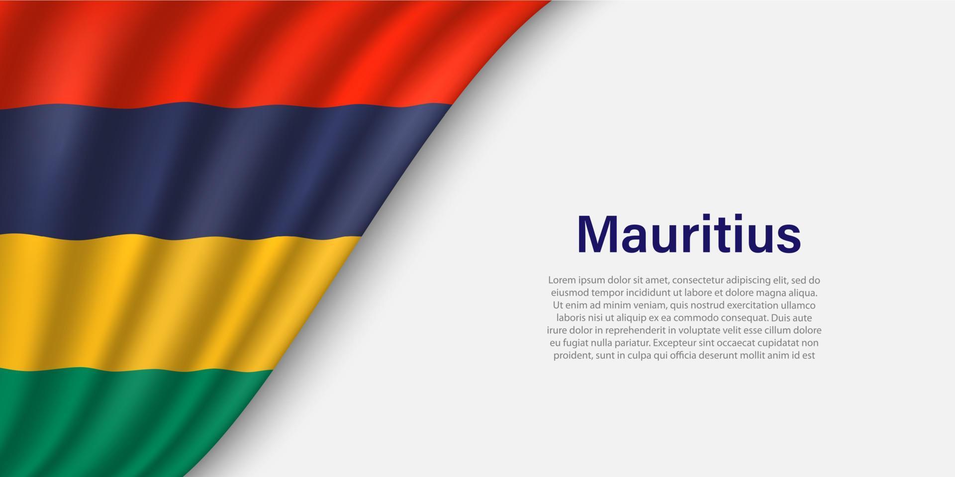 onda bandeira do Maurícia em branco fundo. vetor
