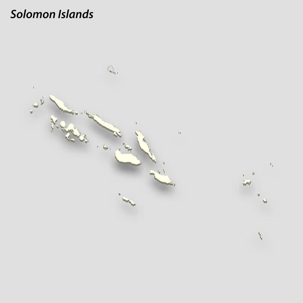 3d isométrico mapa do Salomão ilhas isolado com sombra vetor