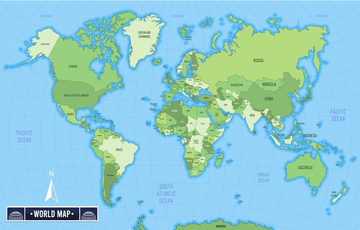 mapa do mundo político vetor