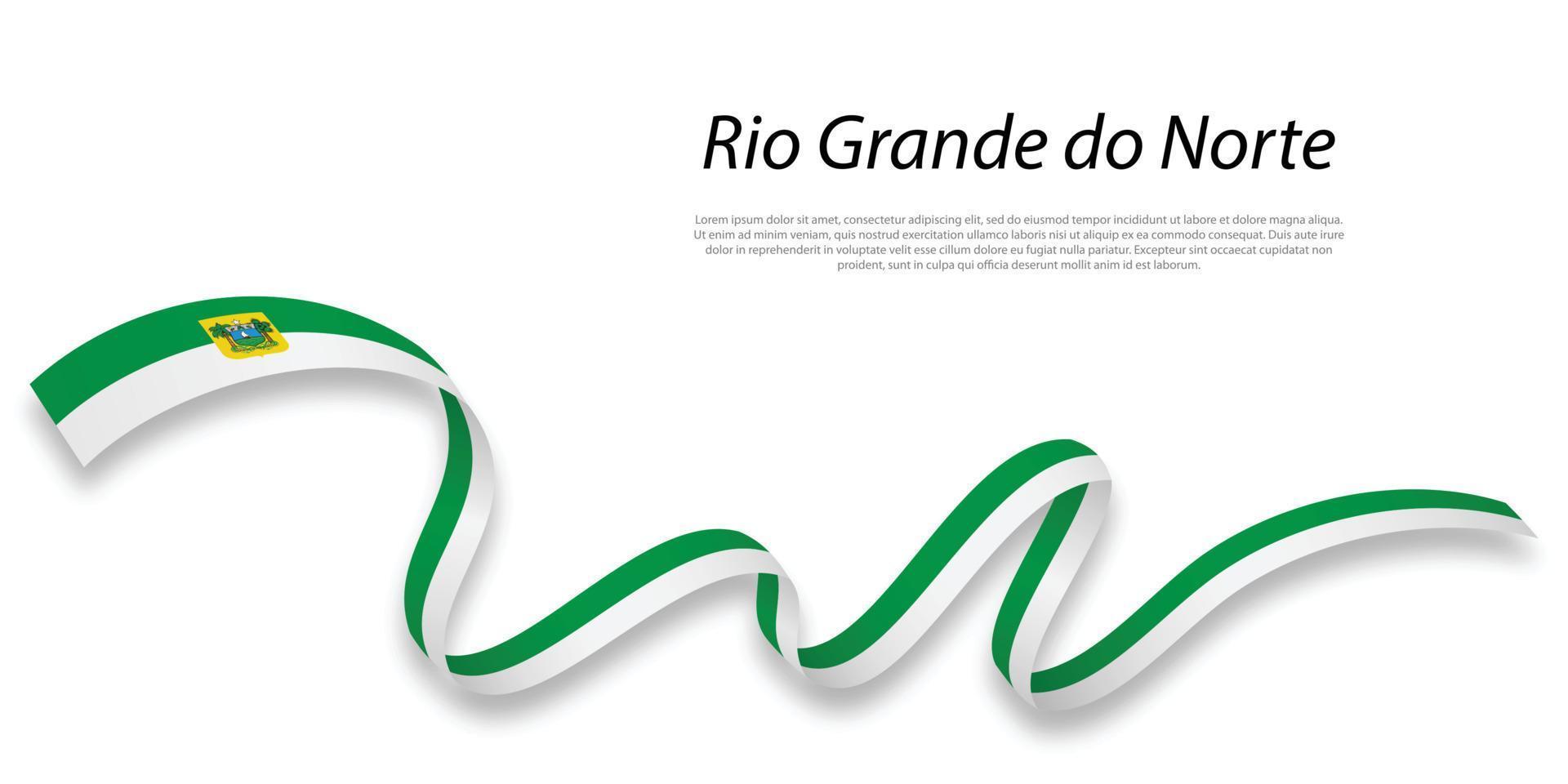 acenando fita ou listra com bandeira do rio grande Faz norte vetor