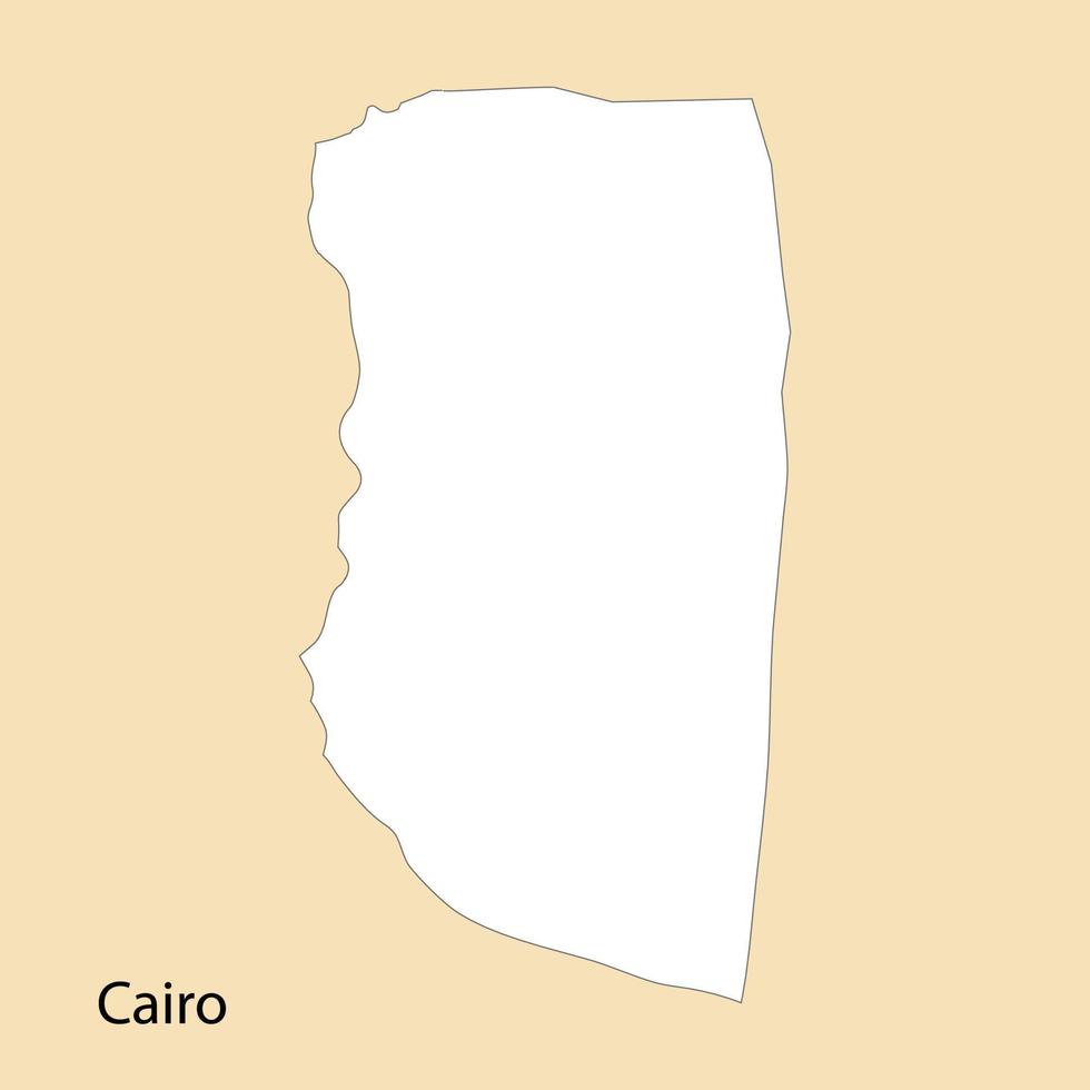 Alto qualidade mapa do Cairo é uma região do Egito vetor