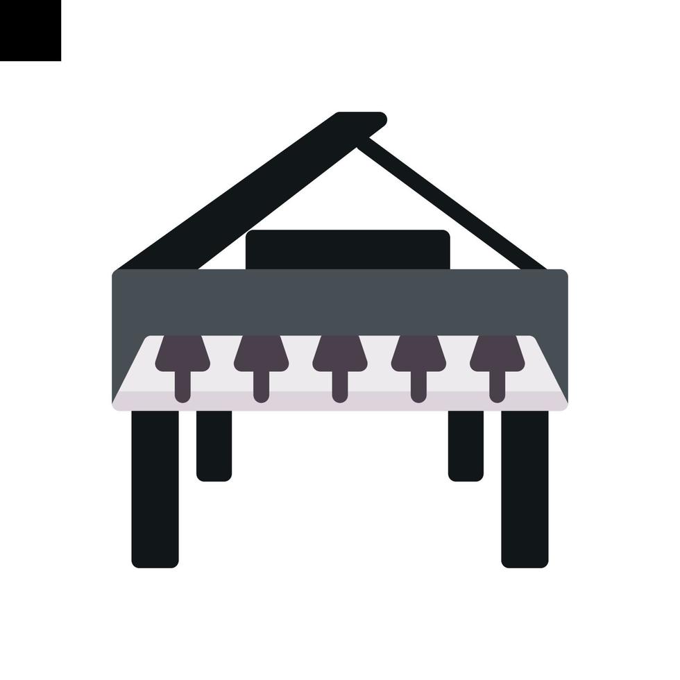 piano ícone logotipo plano estilo vetor