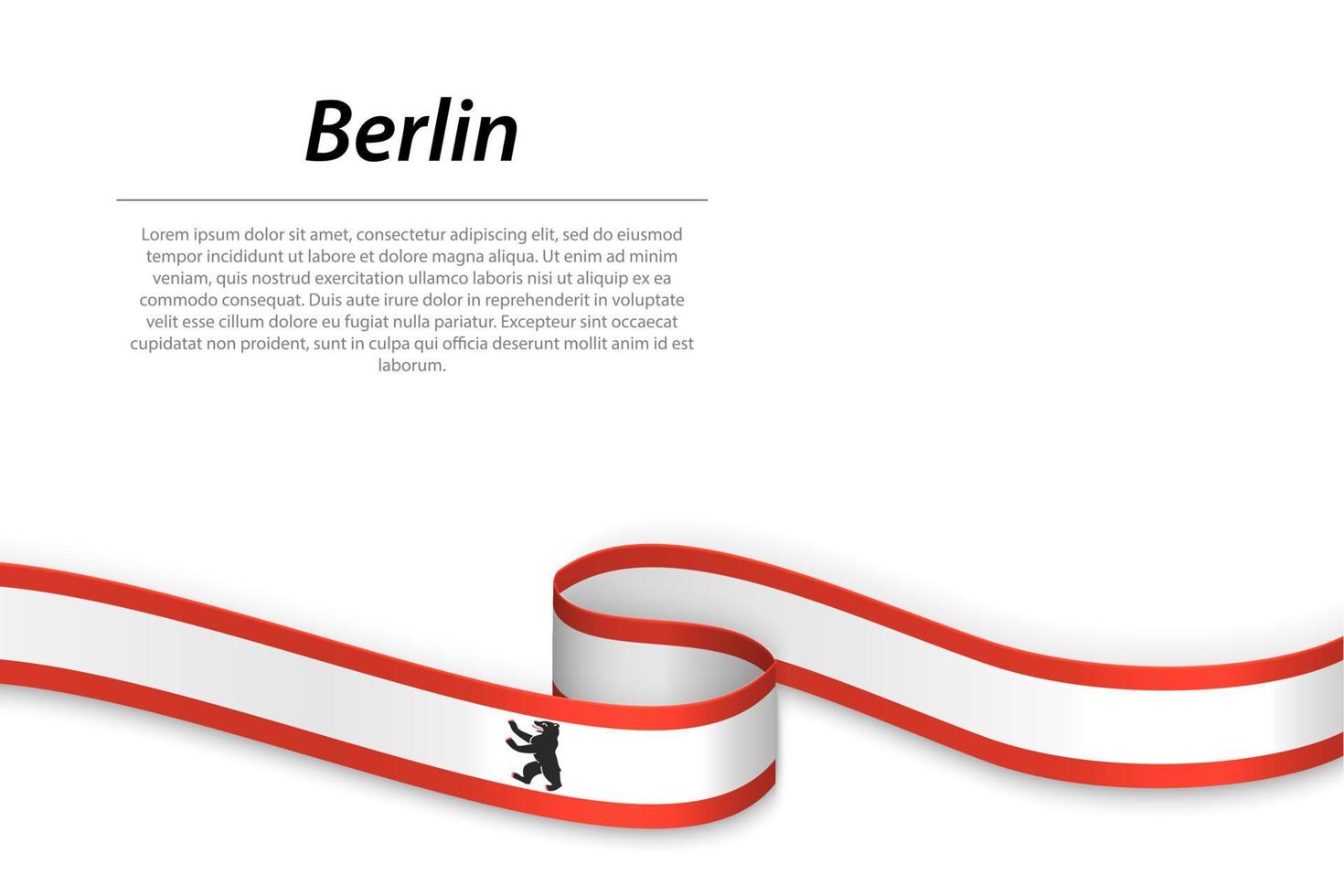 acenando fita ou bandeira com bandeira do Berlim vetor
