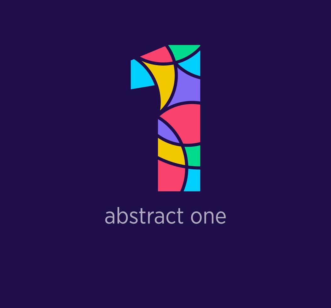 moderno abstrato numeral 1 logotipo ícone. único Projeto cor transições. colorida 1 número modelo. vetor