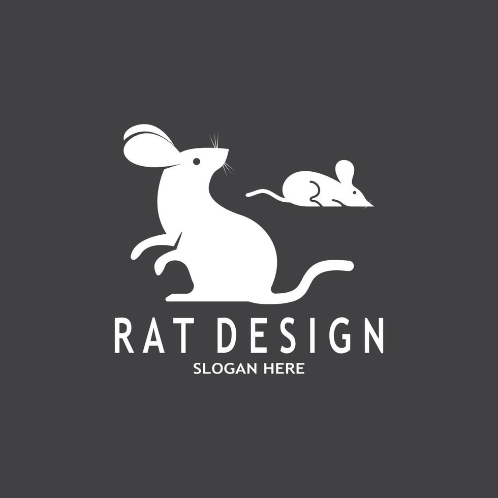 rato Preto silhueta logotipo vetor ilustração