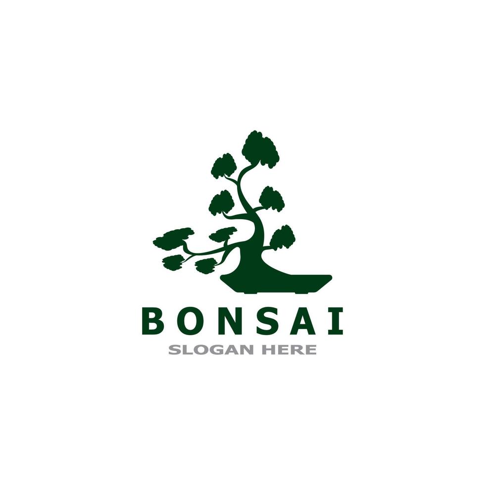 bonsai árvore plantar vetor logotipo ilustração