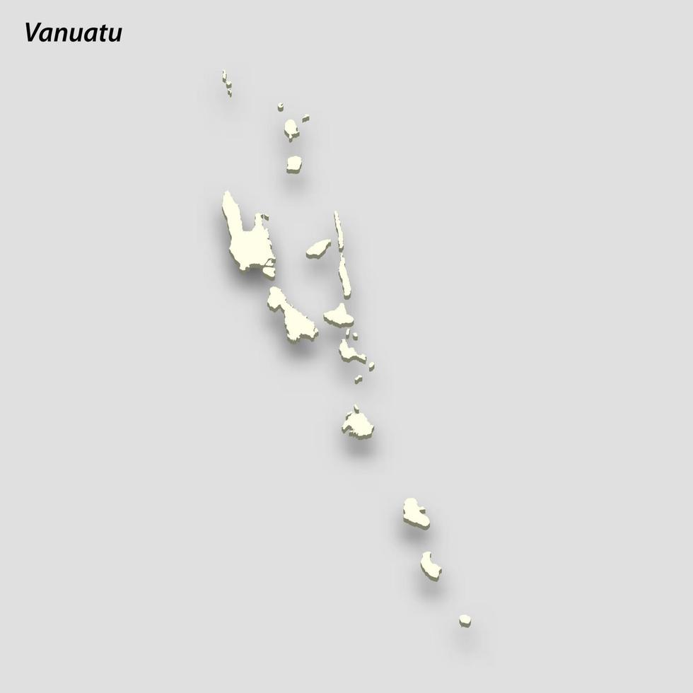 3d isométrico mapa do vanuatu isolado com sombra vetor