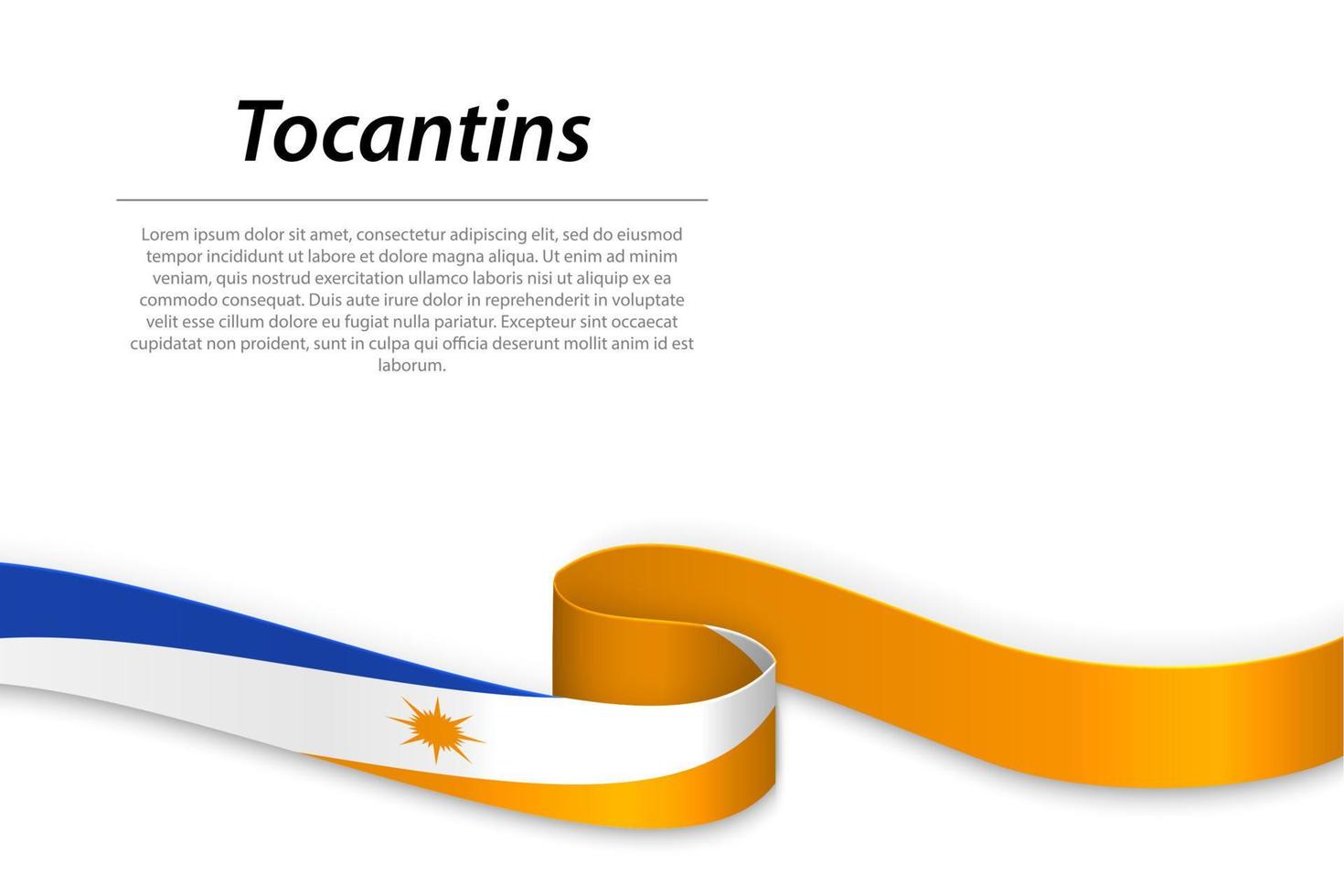 acenando fita ou bandeira com bandeira do tocantins vetor