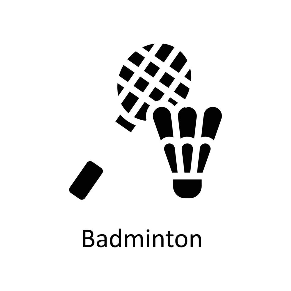 badminton vetor sólido ícones. simples estoque ilustração estoque