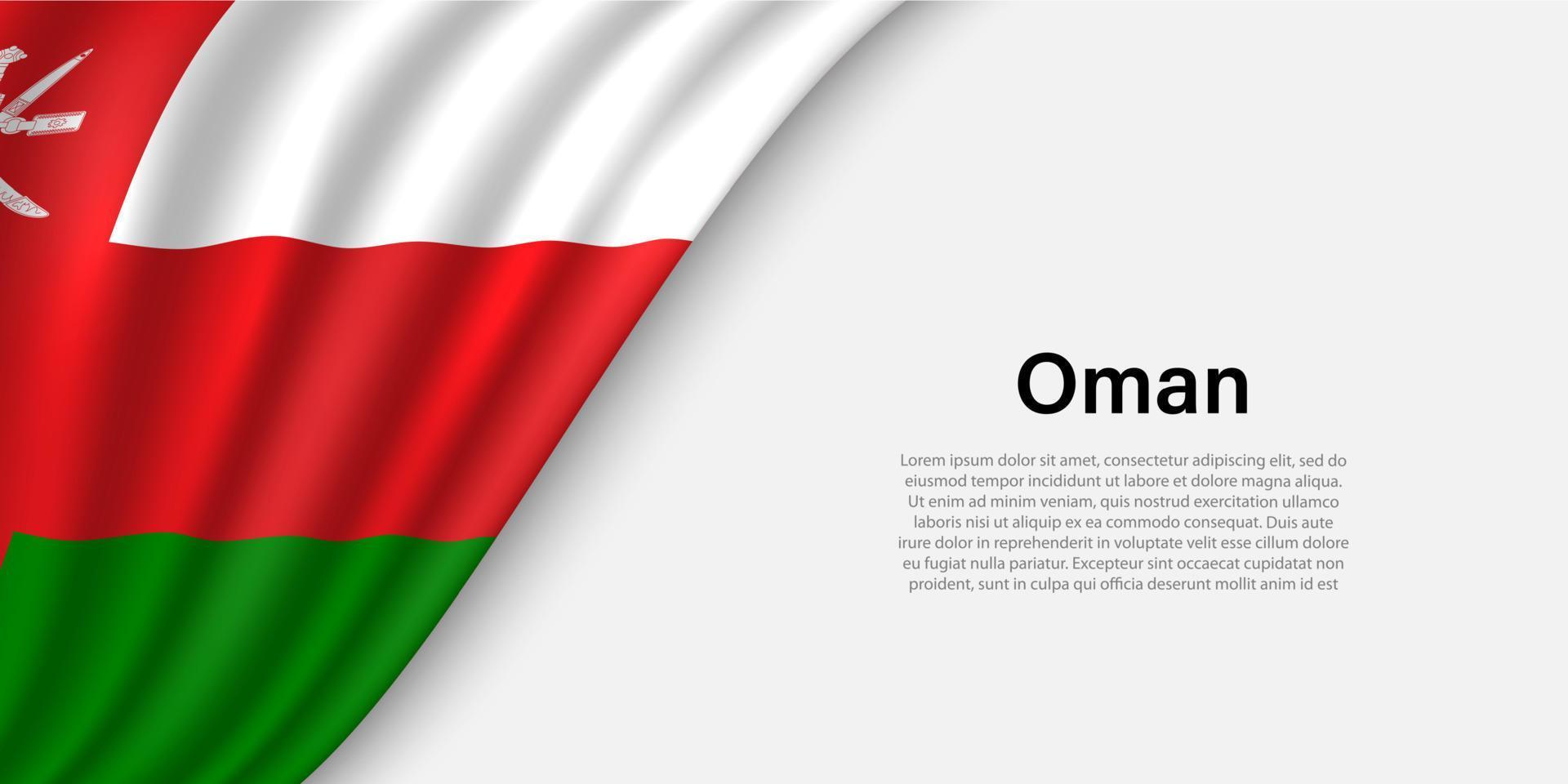 onda bandeira do Omã em branco fundo. vetor