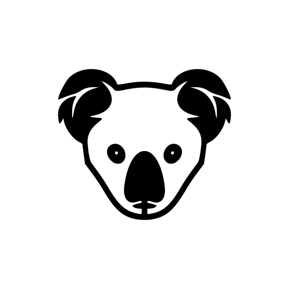 coala logotipo com uma Preto e branco vetor Projeto.