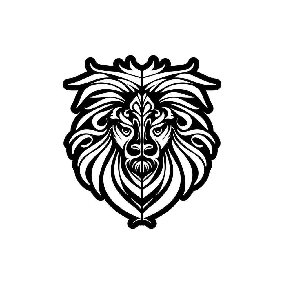 monocromático vetor logotipo com leão imagem