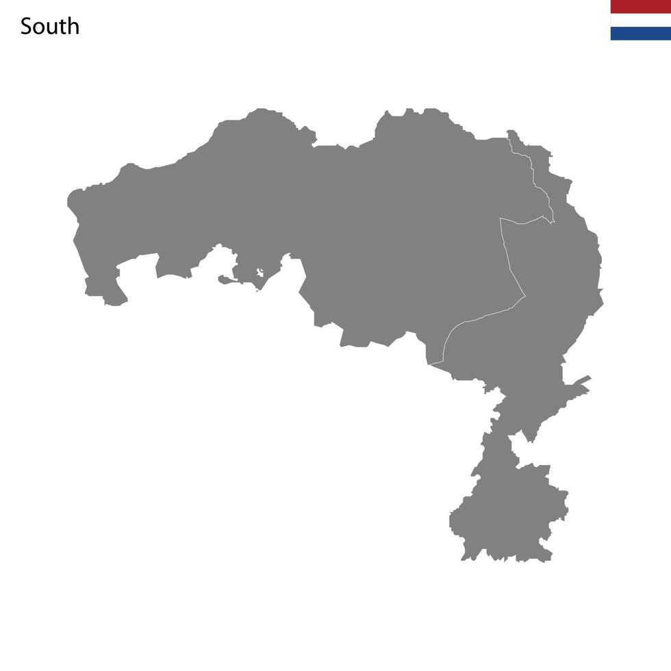 Alto qualidade mapa sul região do Holanda, com fronteiras vetor