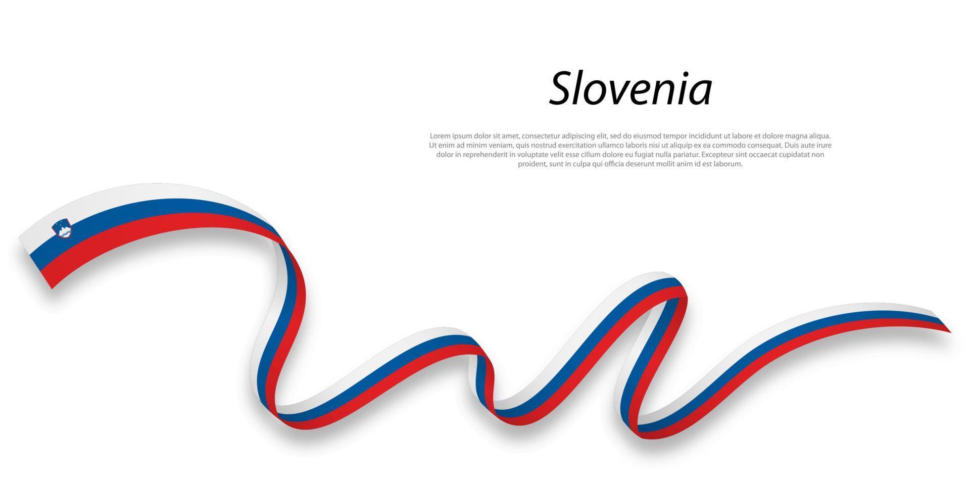 acenando fita ou bandeira com bandeira do eslovénia . vetor