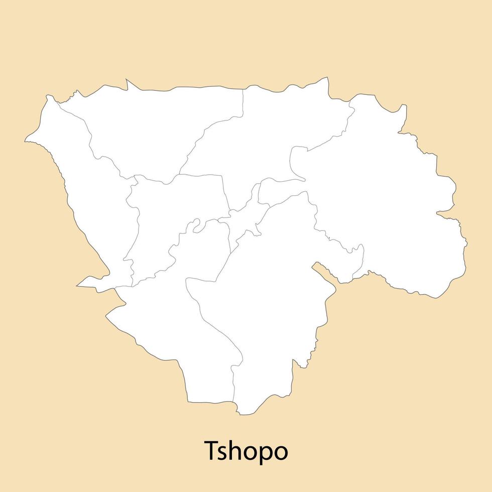 Alto qualidade mapa do tshopo é uma região do dr Congo vetor