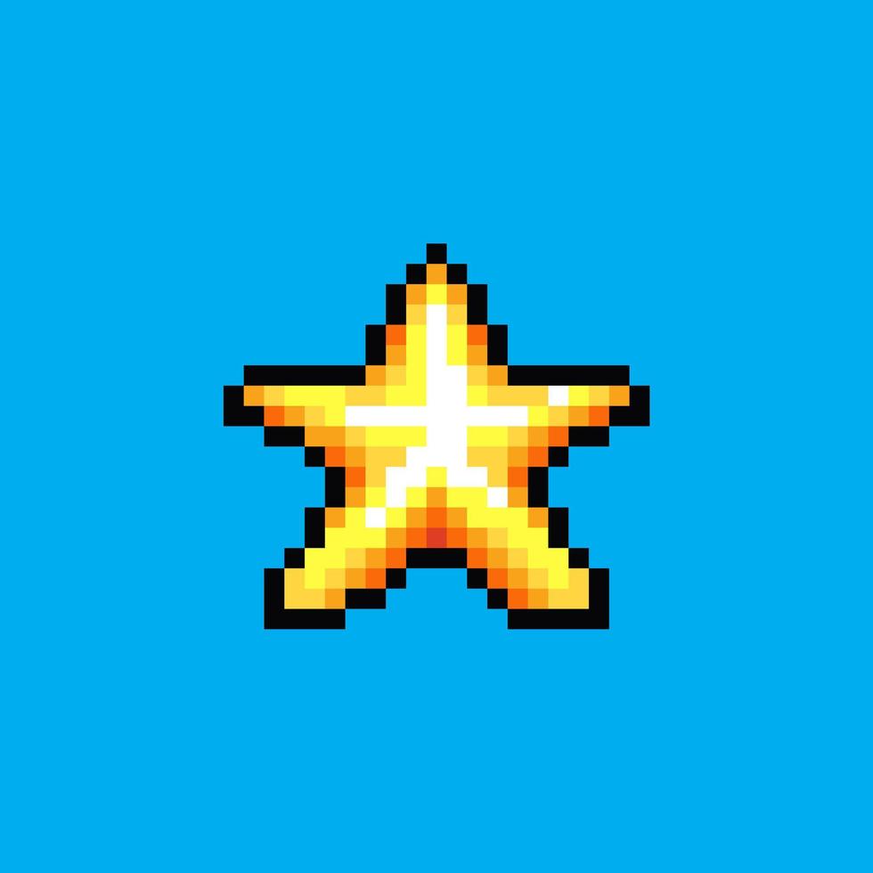 pixel arte ilustração estrela. pixelizada estrela. brilhando Estrela pixelizada para a pixel arte jogos e ícone para local na rede Internet e vídeo jogo. velho escola retrô. vetor