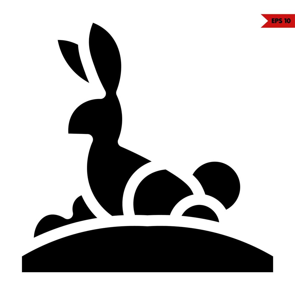ícone de glifo de coelho vetor