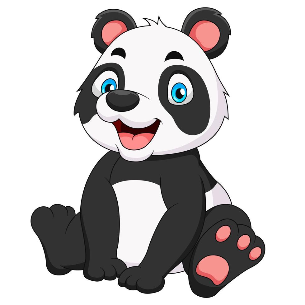 fofa panda desenho animado ilustração sentado vetor