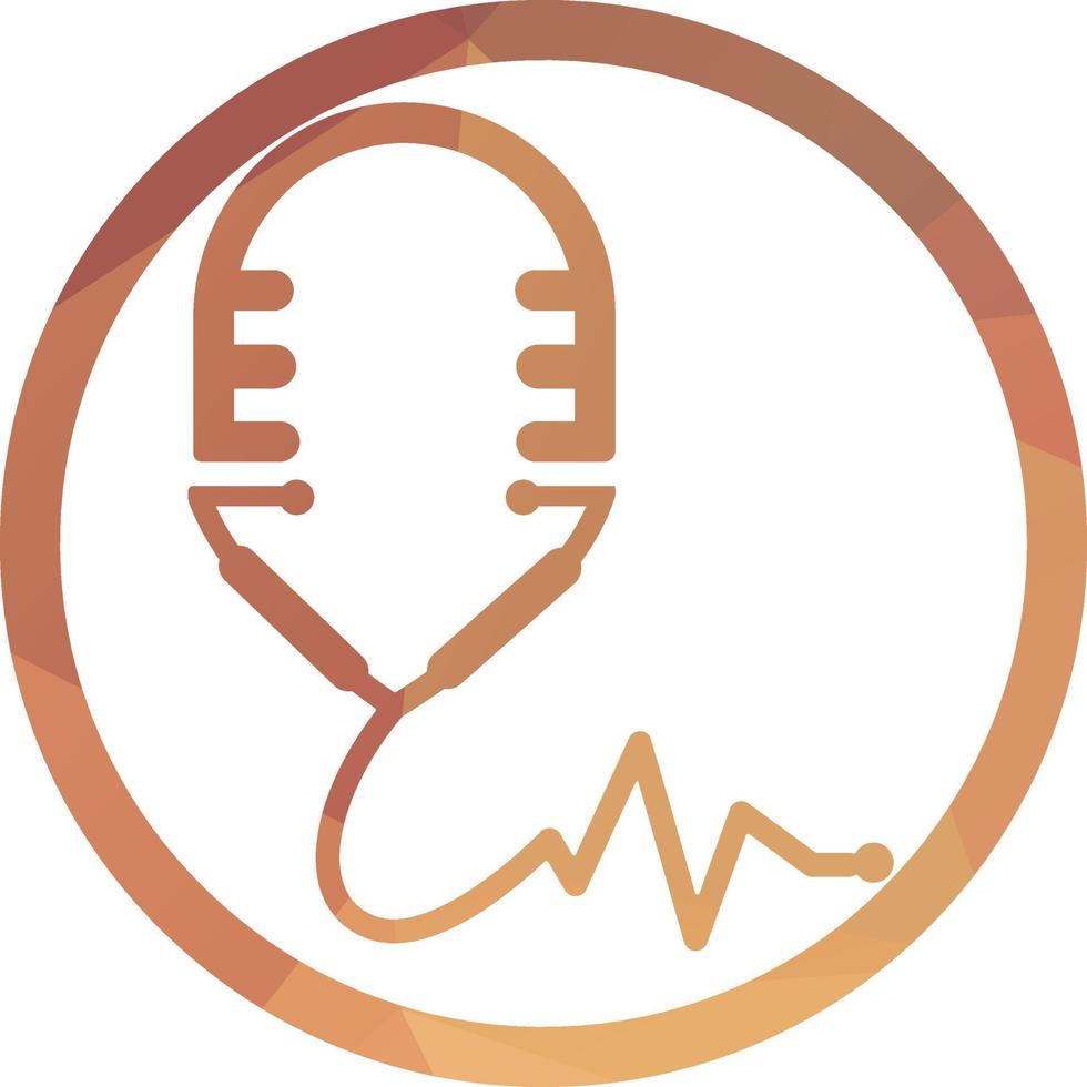médico podcast vetor logotipo modelo. isto Projeto usar estetoscópio símbolo. adequado para saúde Cuidado notícias.