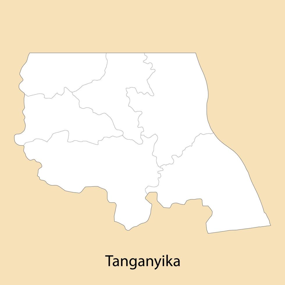 Alto qualidade mapa do tanganica é uma região do dr Congo vetor